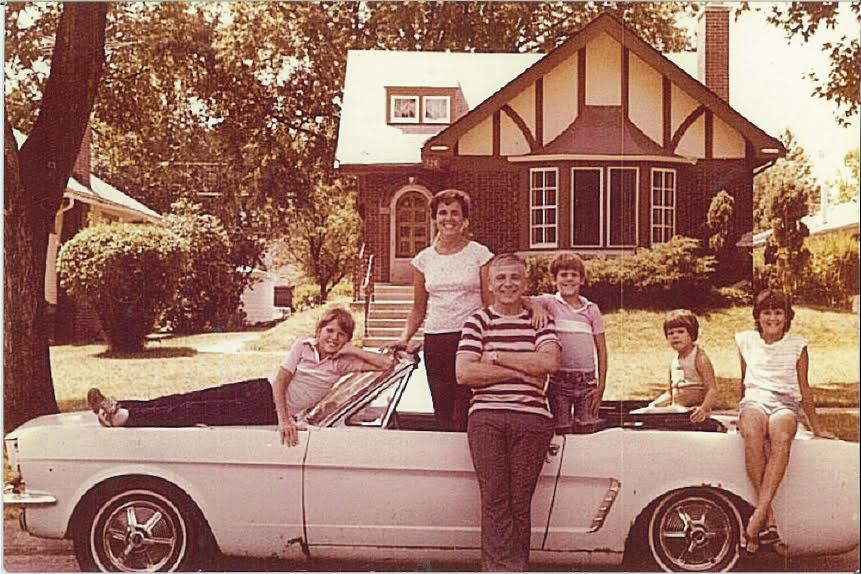 The Wise family and their 1965 Ford Mustang Convertible in the 1970s